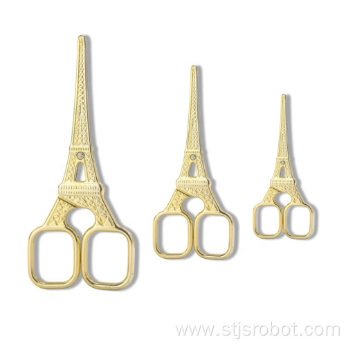 New Design Eiffel Tower Shape Gold Plated Stainless Steel Beauty Scissors